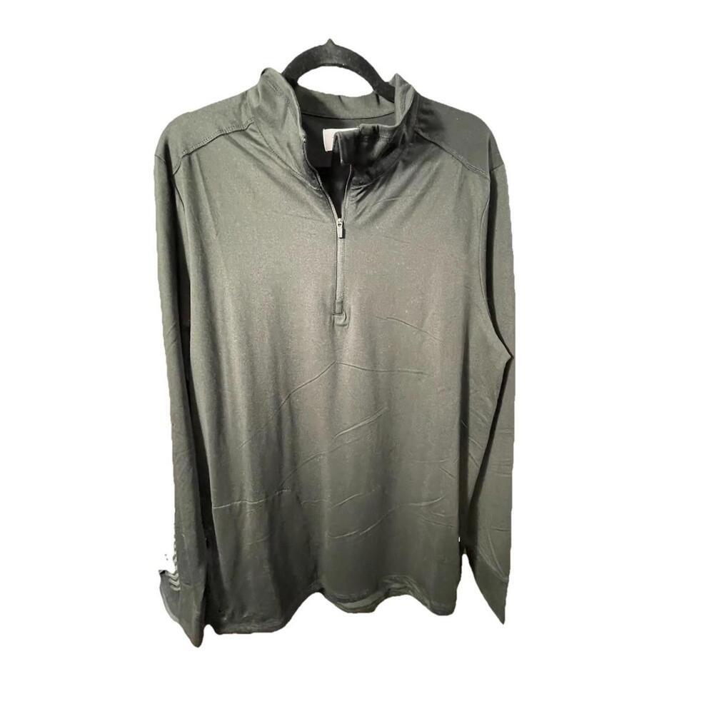 FEAT Unisex Black Size Large Quarter Zip Pullover Sweatshirt